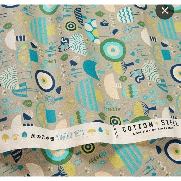 Other - Cotton + Steel Mori No Tomodachi‎ Cotton Fabric Hitomi Kiniko Yami Lemon 1 Yard